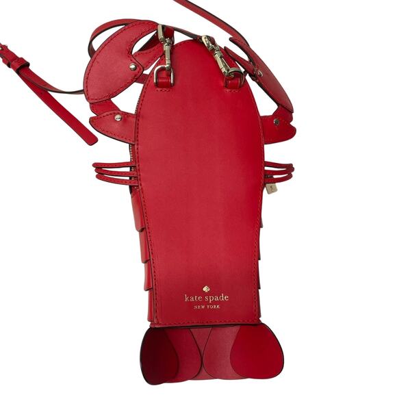Kate Spade Lobster Purse Love Shack Red with Strap Crossbody Novelty - Picture 7 of 12